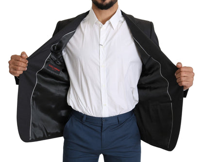 Dolce & Gabbana Elegant Gray Wool Silk Blend Slim Fit Blazer - Sandy Store ByNet