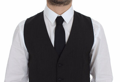 Dolce & Gabbana Elegant Gray Wool Stretch Dress Vest - Sandy Store ByNet