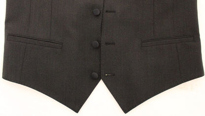 Dolce & Gabbana Elegant Gray Wool Stretch Dress Vest - Sandy Store ByNet