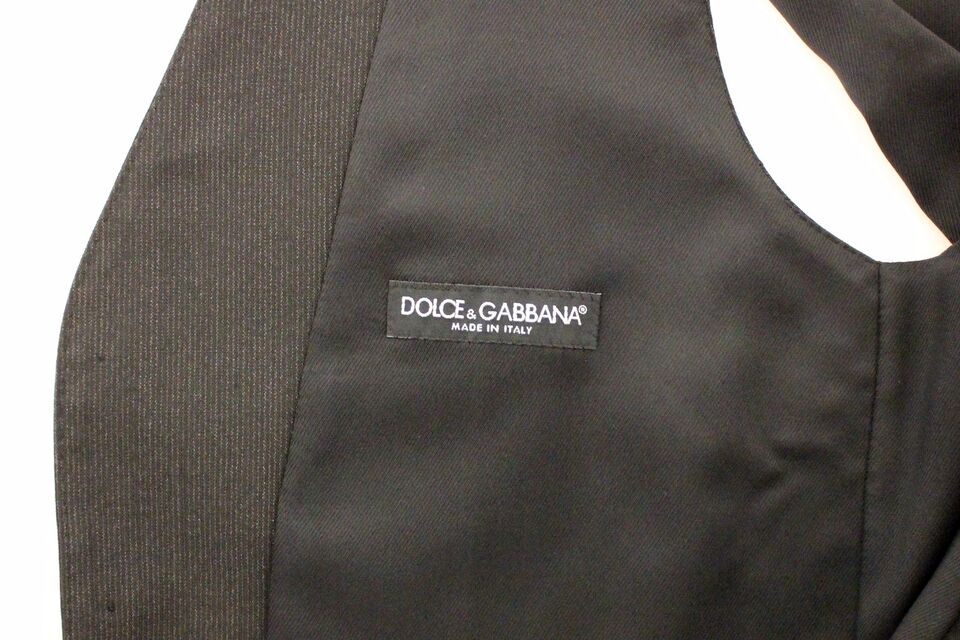 Dolce & Gabbana Elegant Gray Wool Stretch Dress Vest - Sandy Store ByNet