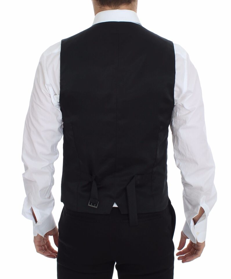 Dolce & Gabbana Elegant Gray Wool Stretch Dress Vest - Sandy Store ByNet