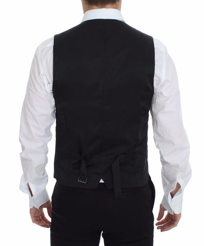 Dolce & Gabbana Elegant Gray Wool Stretch Dress Vest - Sandy Store ByNet
