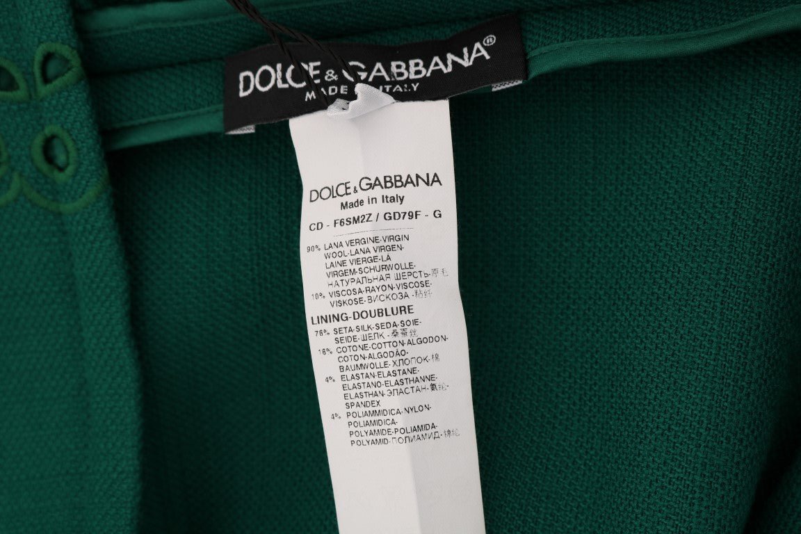 Dolce & Gabbana Elegant Green A - Line Sheath Dress - Sandy Store ByNet