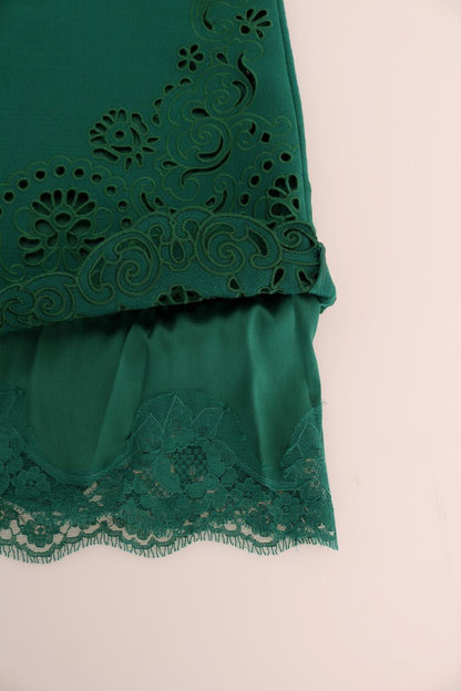 Dolce & Gabbana Elegant Green A - Line Sheath Dress - Sandy Store ByNet
