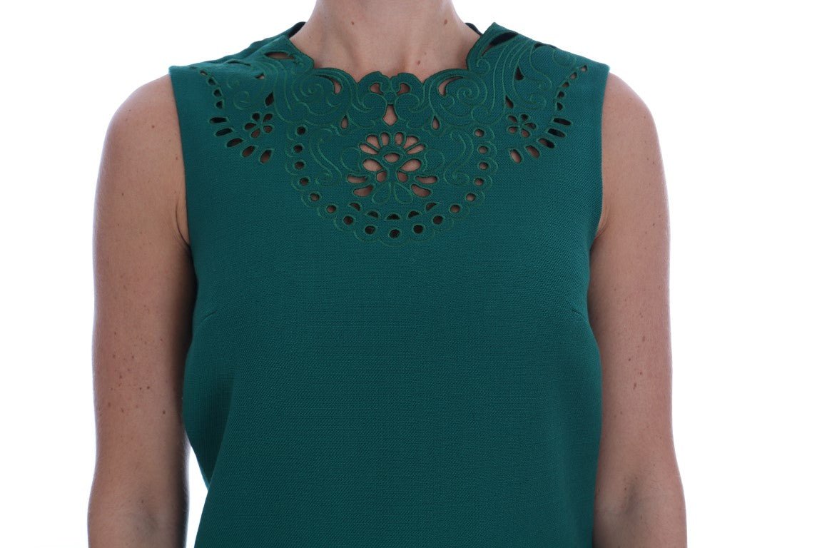 Dolce & Gabbana Elegant Green A - Line Sheath Dress - Sandy Store ByNet