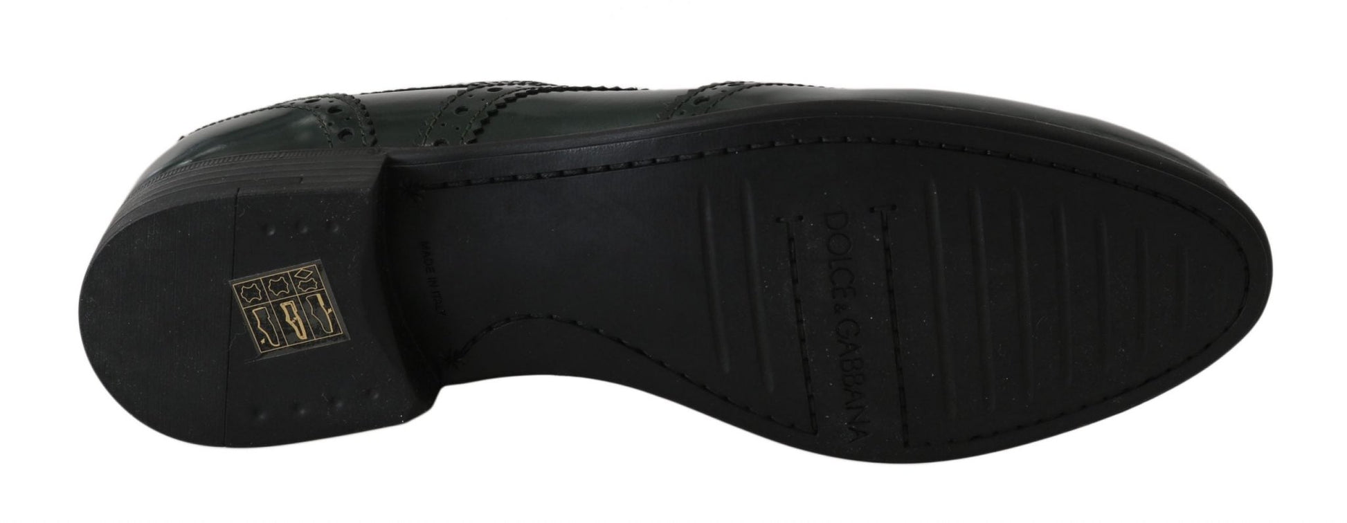 Dolce & Gabbana Elegant Green Brogues Oxford Wingtip Flats - Sandy Store ByNet