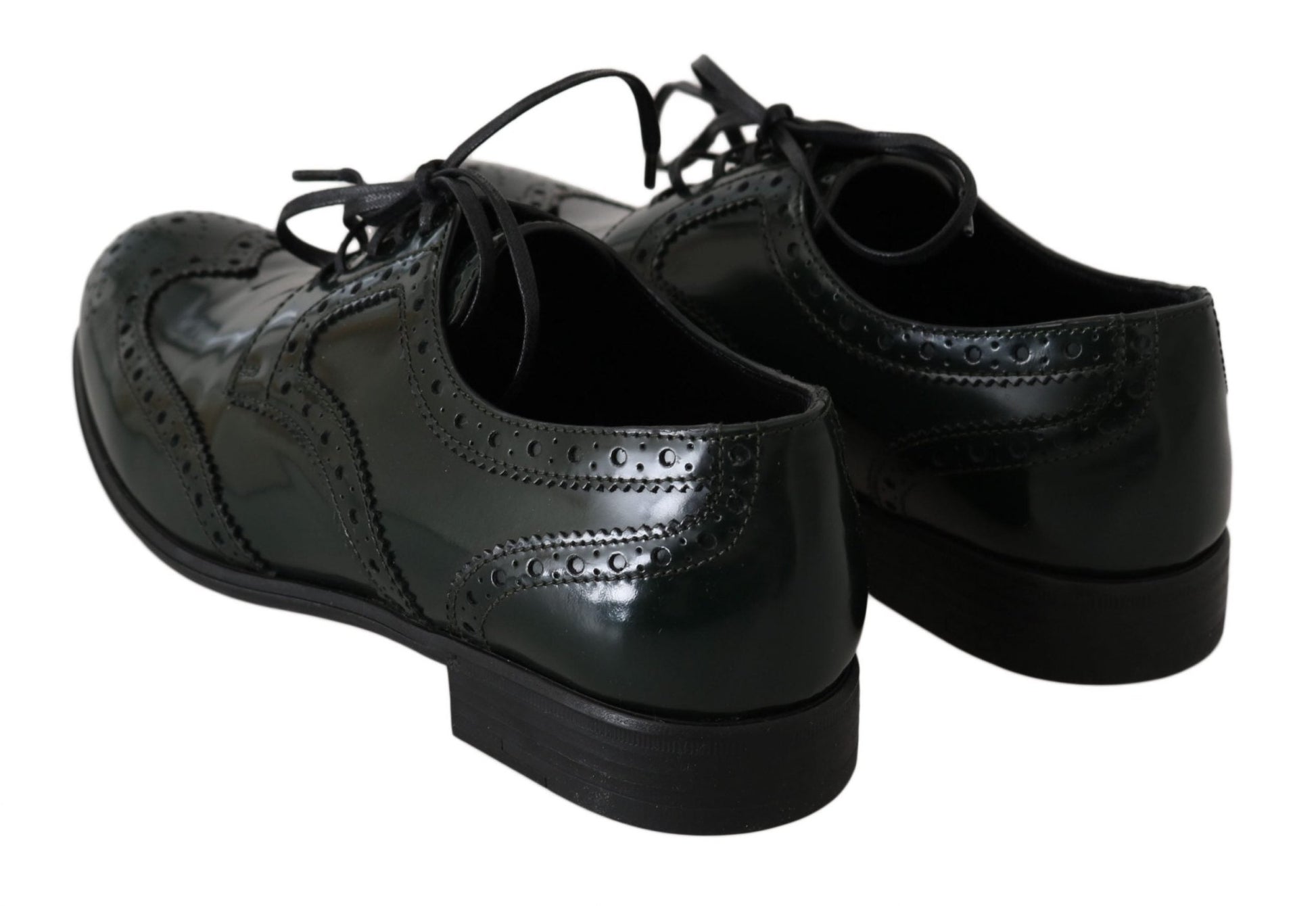 Dolce & Gabbana Elegant Green Brogues Oxford Wingtip Flats - Sandy Store ByNet