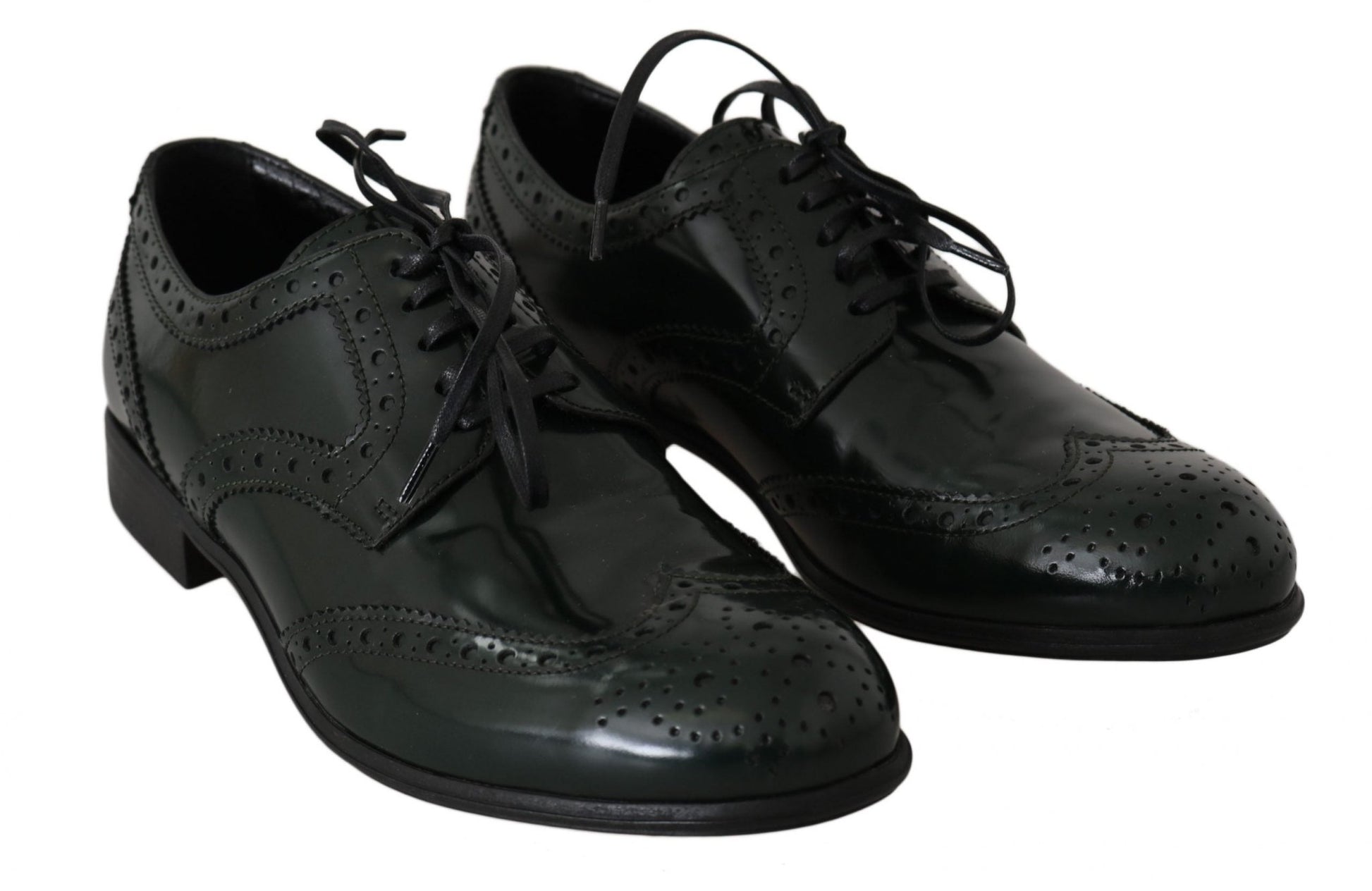 Dolce & Gabbana Elegant Green Brogues Oxford Wingtip Flats - Sandy Store ByNet