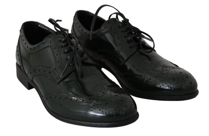 Dolce & Gabbana Elegant Green Brogues Oxford Wingtip Flats - Sandy Store ByNet
