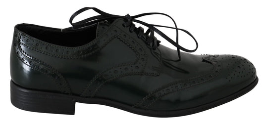 Dolce & Gabbana Elegant Green Brogues Oxford Wingtip Flats - Sandy Store ByNet