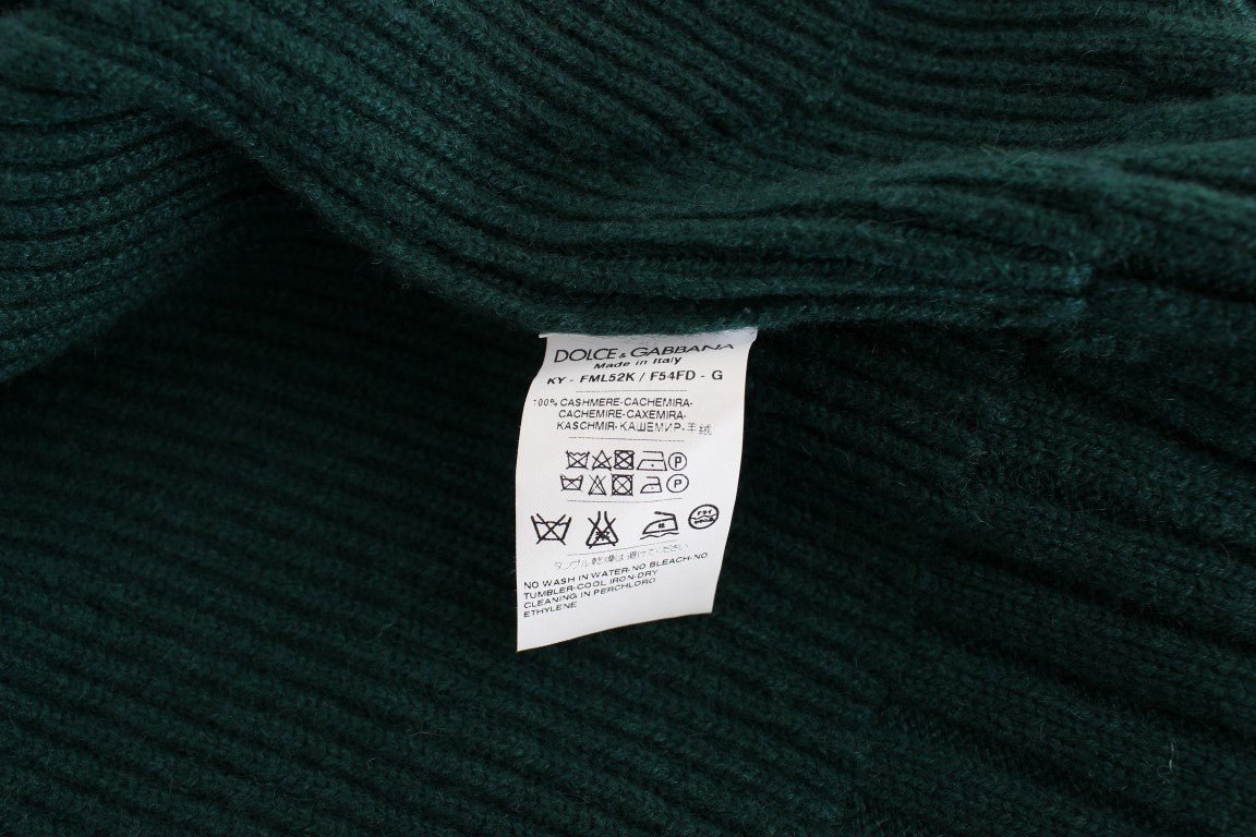 Dolce & Gabbana Elegant Green Cashmere Cardigan Sweater - Sandy Store ByNet