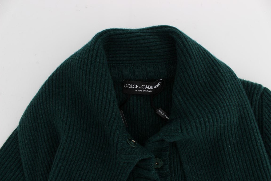 Dolce & Gabbana Elegant Green Cashmere Cardigan Sweater - Sandy Store ByNet