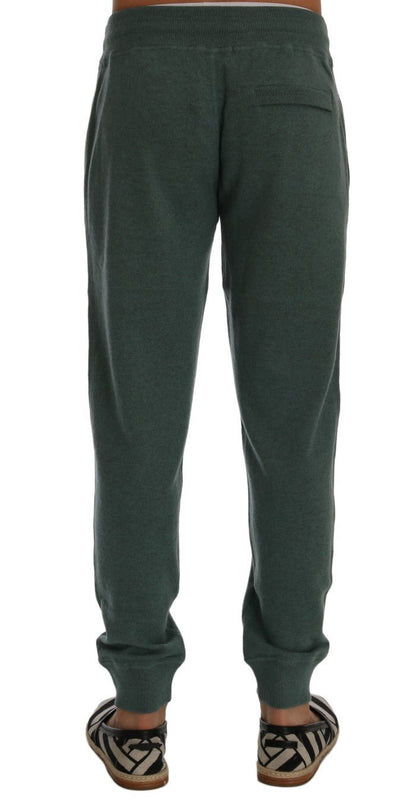 Dolce & Gabbana Elegant Green Cashmere Sport Pants - Sandy Store ByNet
