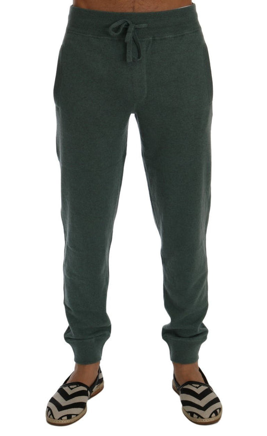Dolce & Gabbana Elegant Green Cashmere Sport Pants - Sandy Store ByNet