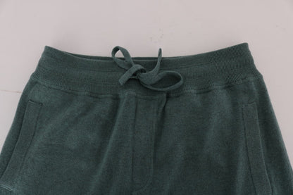 Dolce & Gabbana Elegant Green Cashmere Sport Pants - Sandy Store ByNet