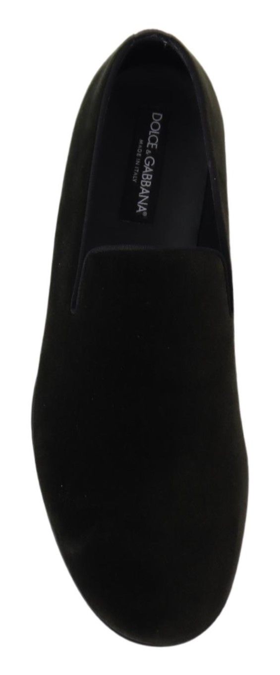 Dolce & Gabbana Elegant Green Velvet Loafers - Sandy Store ByNet