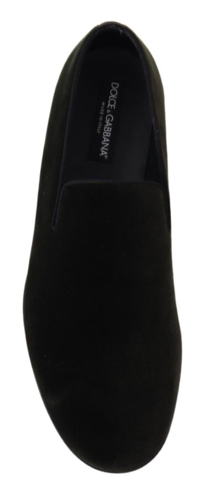 Dolce & Gabbana Elegant Green Velvet Loafers - Sandy Store ByNet