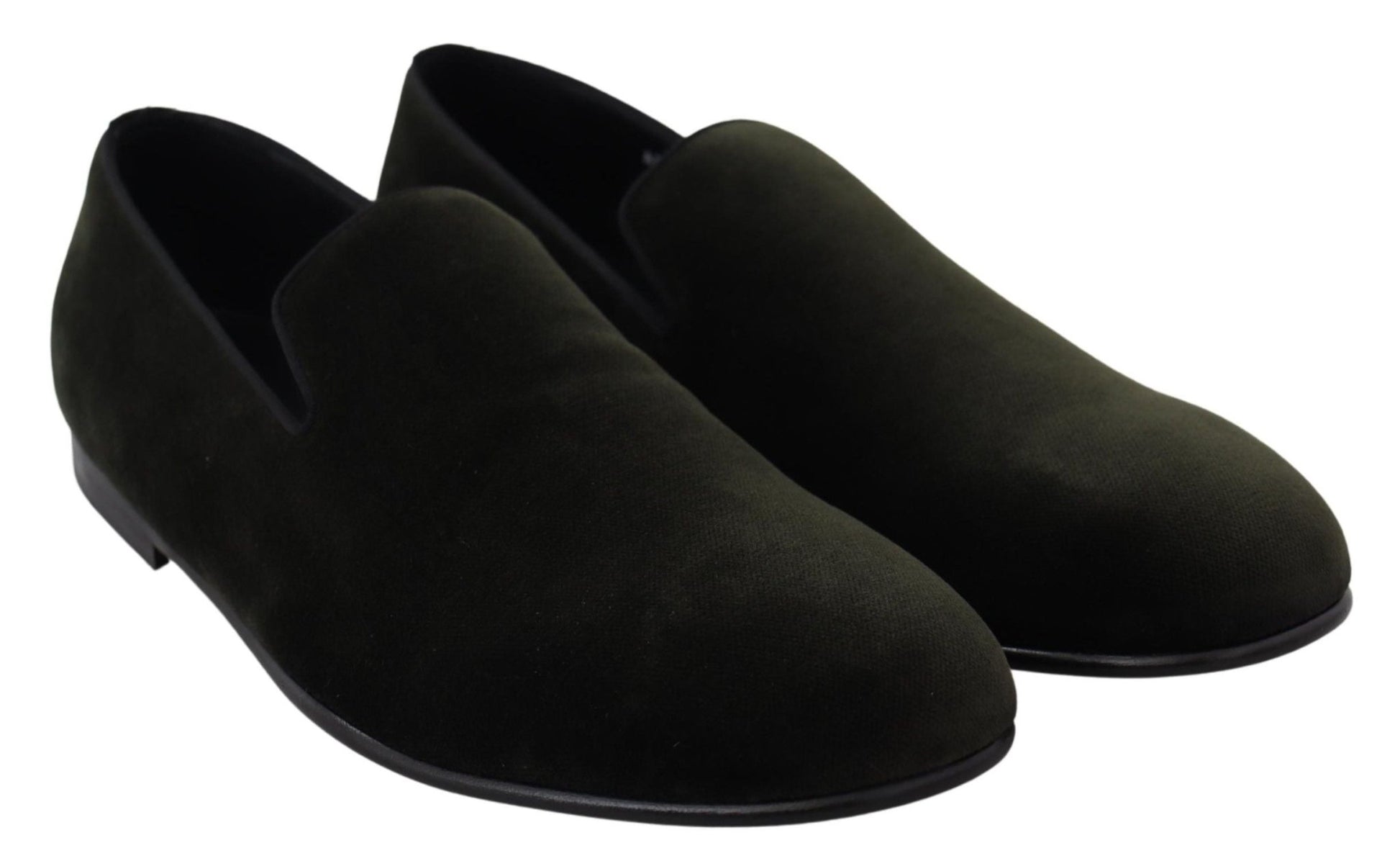 Dolce & Gabbana Elegant Green Velvet Loafers - Sandy Store ByNet