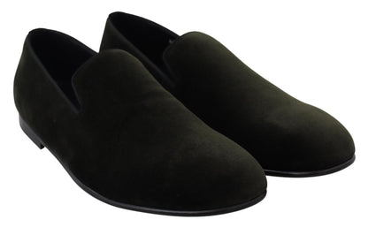 Dolce & Gabbana Elegant Green Velvet Loafers - Sandy Store ByNet