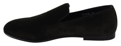 Dolce & Gabbana Elegant Green Velvet Loafers - Sandy Store ByNet