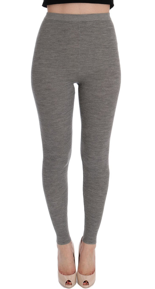 Dolce & Gabbana Elegant High Waist Cashmere Tights Pants - Sandy Store ByNet