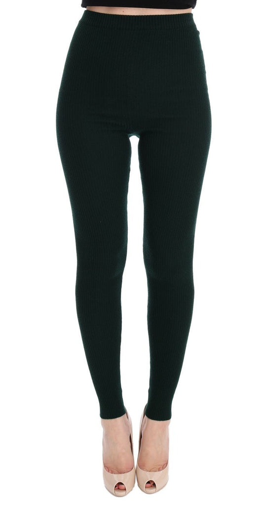 Dolce & Gabbana Elegant High Waist Green Wool Tights - Sandy Store ByNet