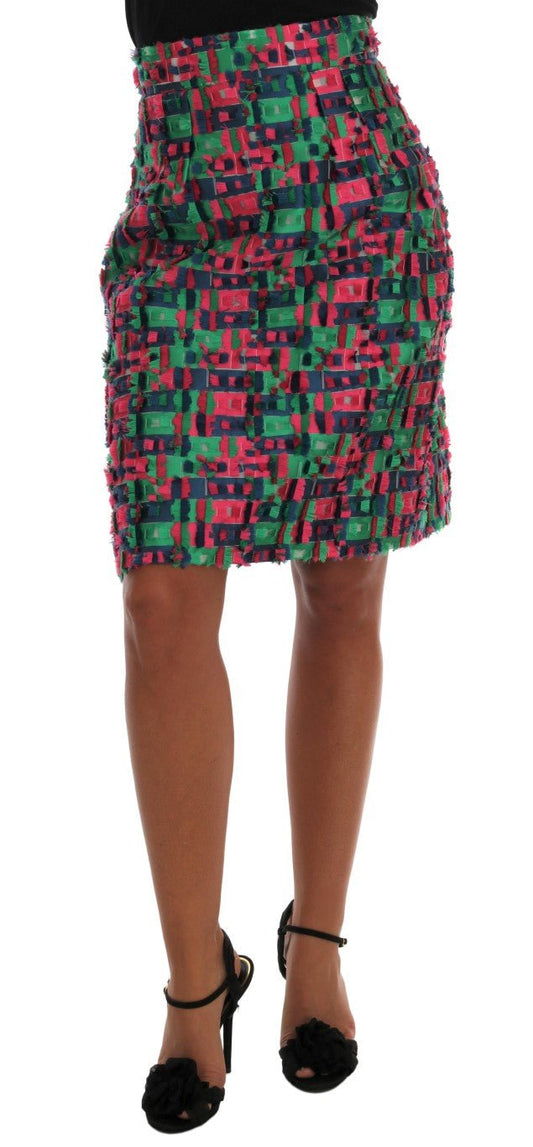 Dolce & Gabbana Elegant Jacquard High Waist Pencil Skirt - Sandy Store ByNet