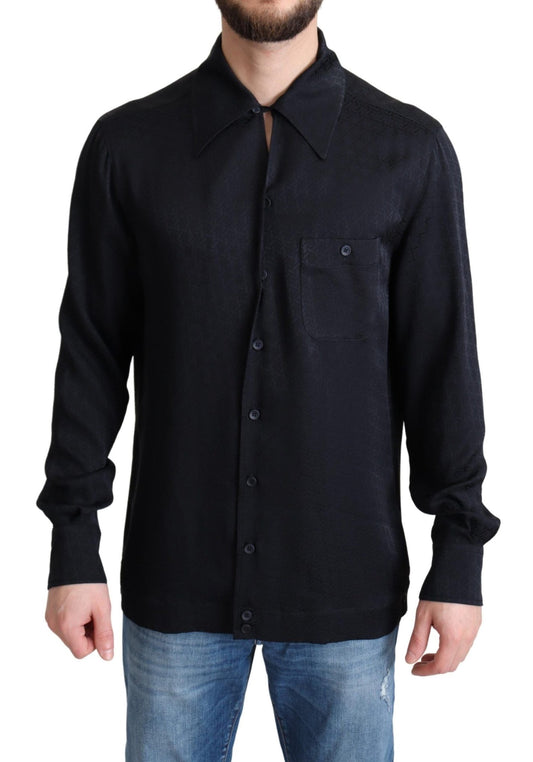 Dolce & Gabbana Elegant Jacquard Silk Casual Shirt - Sandy Store ByNet