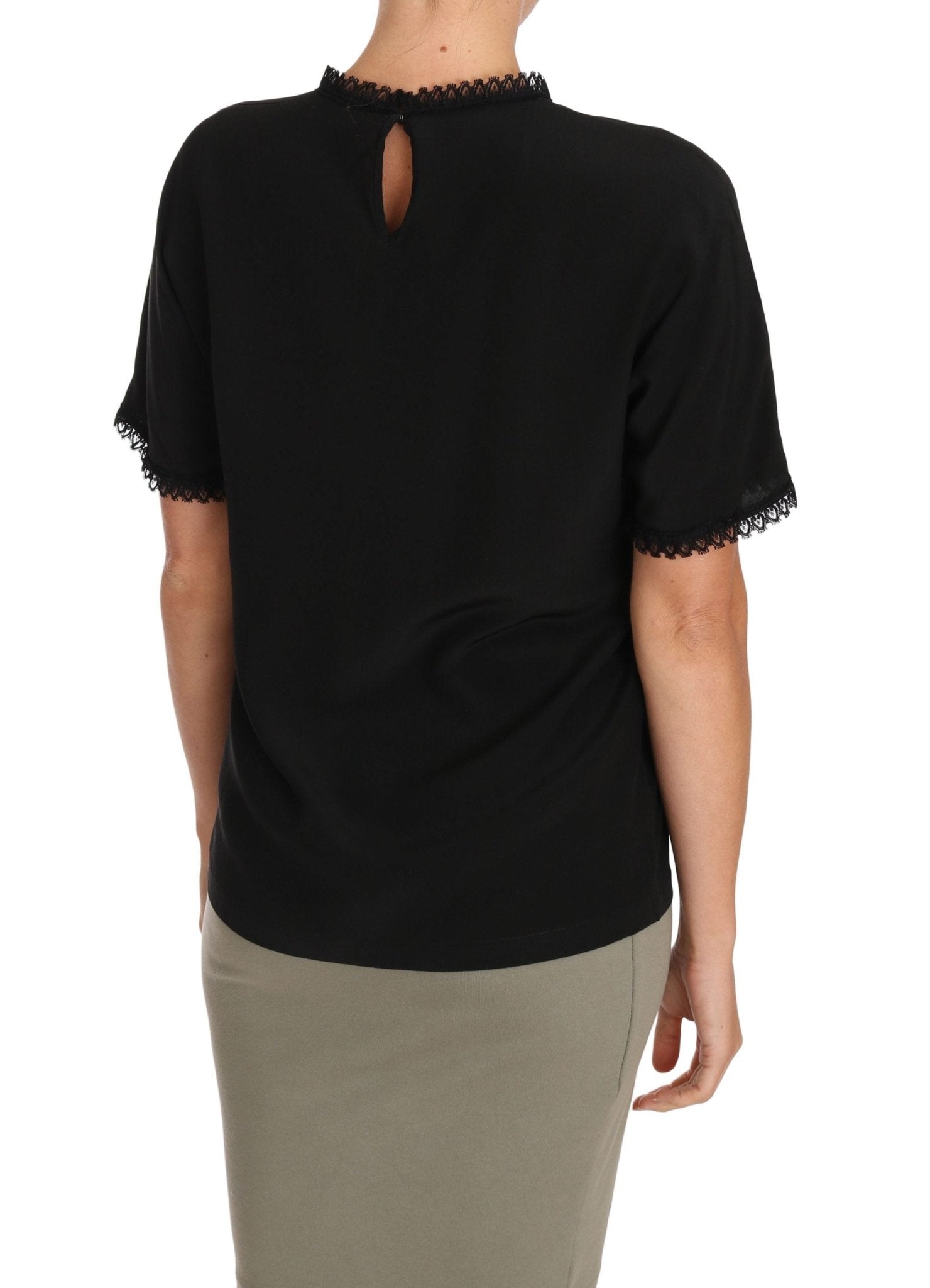 Dolce & Gabbana Elegant Lace Detailed Silk Blouse - Sandy Store ByNet