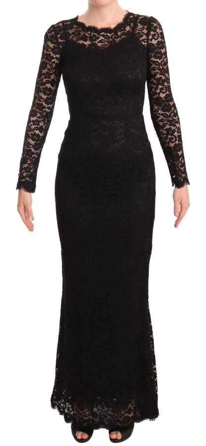 Dolce & Gabbana Elegant Laminated Lace Mermaid Dress - Sandy Store ByNet