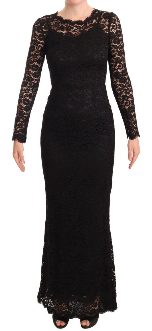 Dolce & Gabbana Elegant Laminated Lace Mermaid Dress - Sandy Store ByNet
