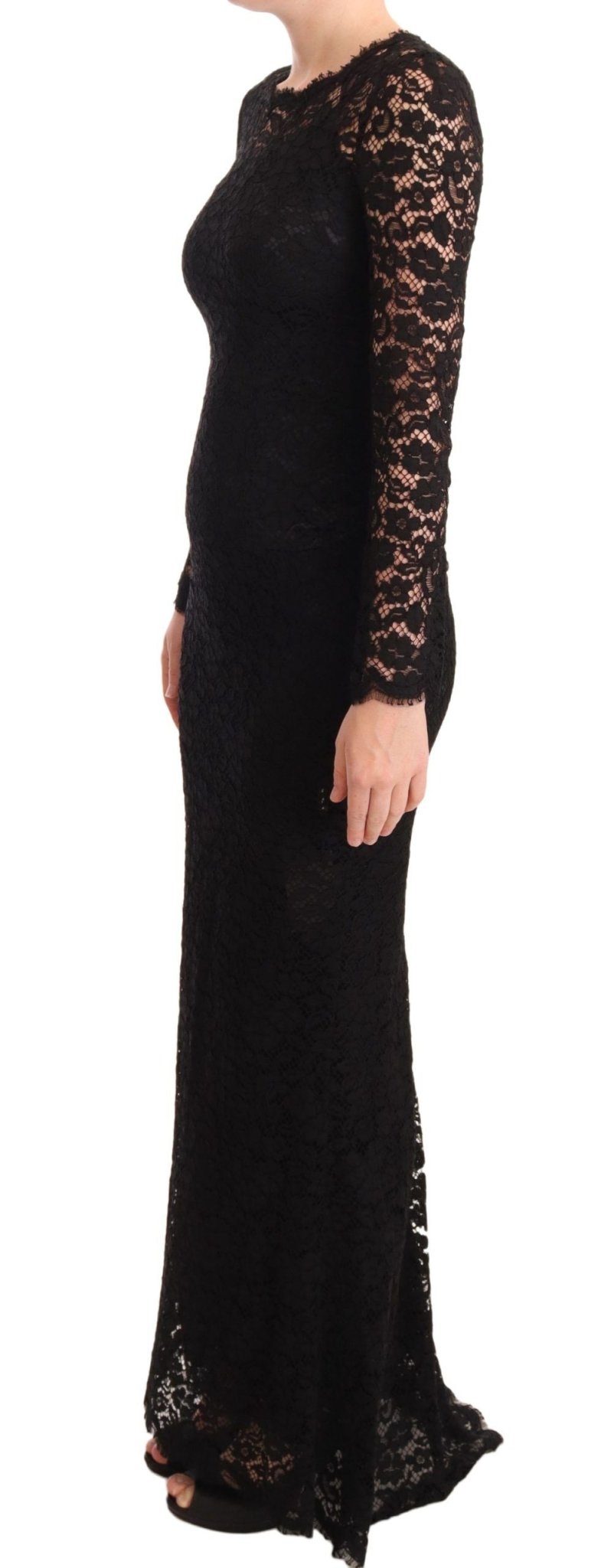 Dolce & Gabbana Elegant Laminated Lace Mermaid Dress - Sandy Store ByNet