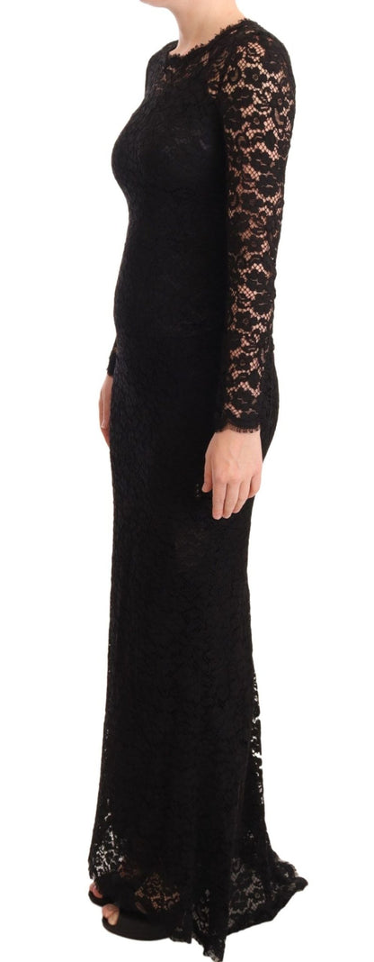 Dolce & Gabbana Elegant Laminated Lace Mermaid Dress - Sandy Store ByNet