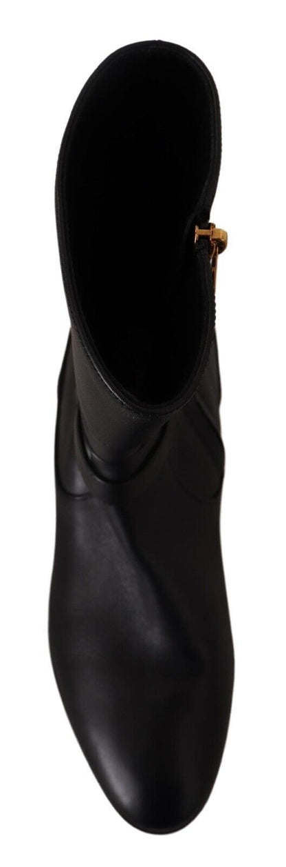 Dolce & Gabbana Elegant Leather Biker Boots - Sandy Store ByNet