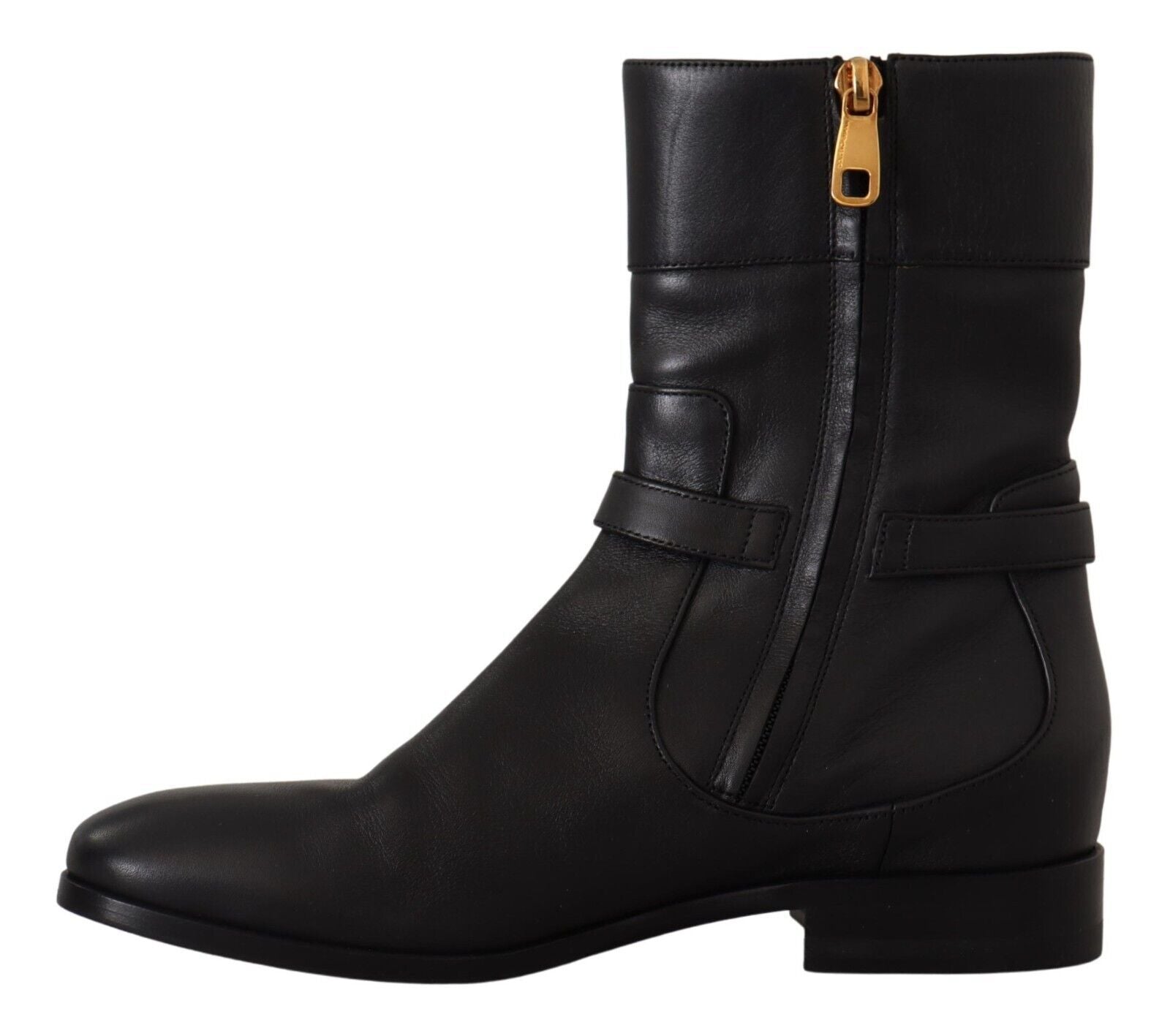 Dolce & Gabbana Elegant Leather Biker Boots - Sandy Store ByNet