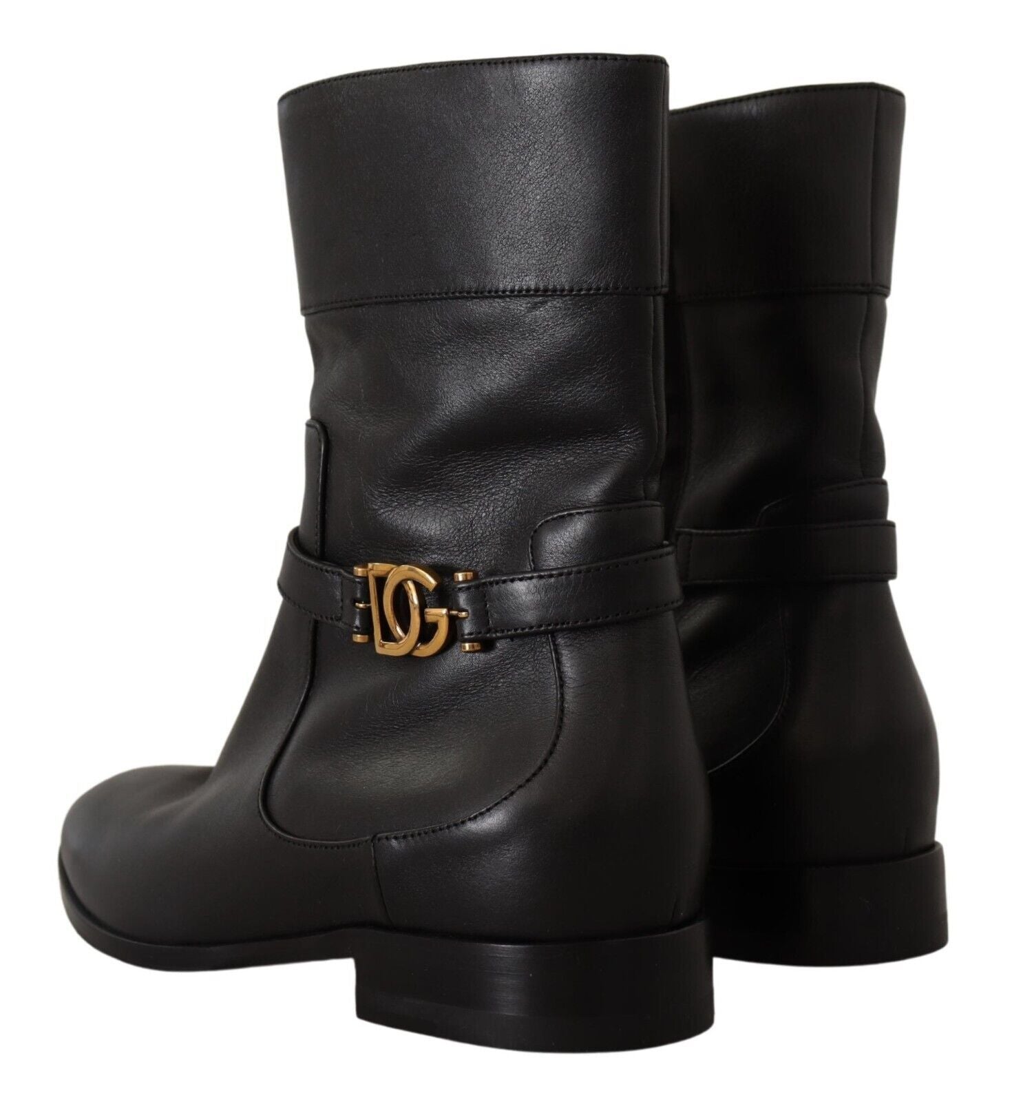 Dolce & Gabbana Elegant Leather Biker Boots - Sandy Store ByNet