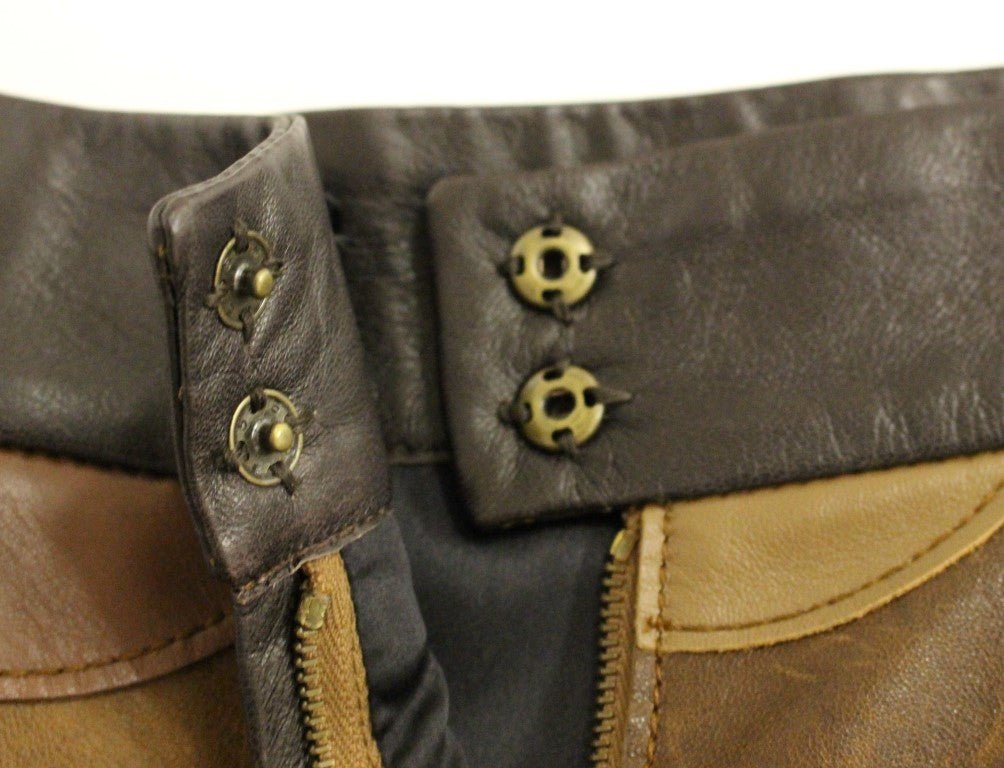 Dolce & Gabbana Elegant Leather Patchwork Skirt - Sandy Store ByNet