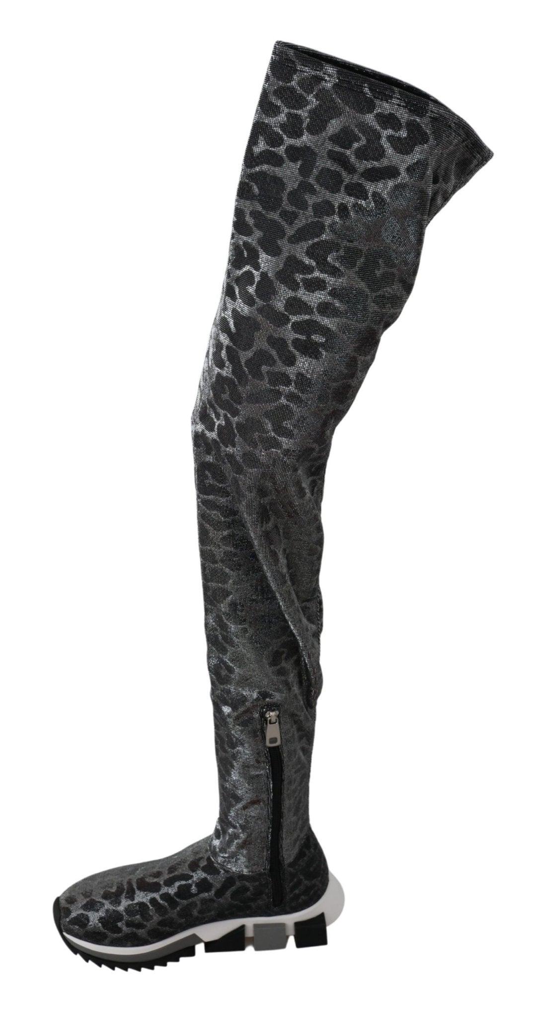 Dolce & Gabbana Elegant Leopard Booties Above Knee Shoes - Sandy Store ByNet