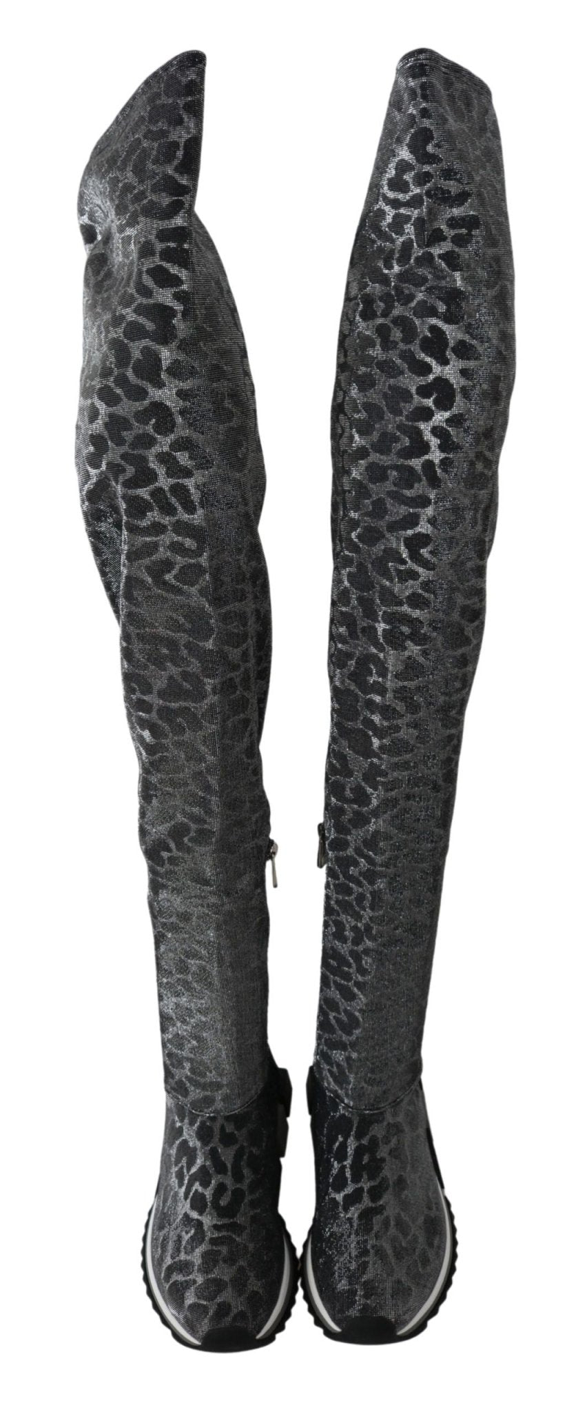 Dolce & Gabbana Elegant Leopard Booties Above Knee Shoes - Sandy Store ByNet