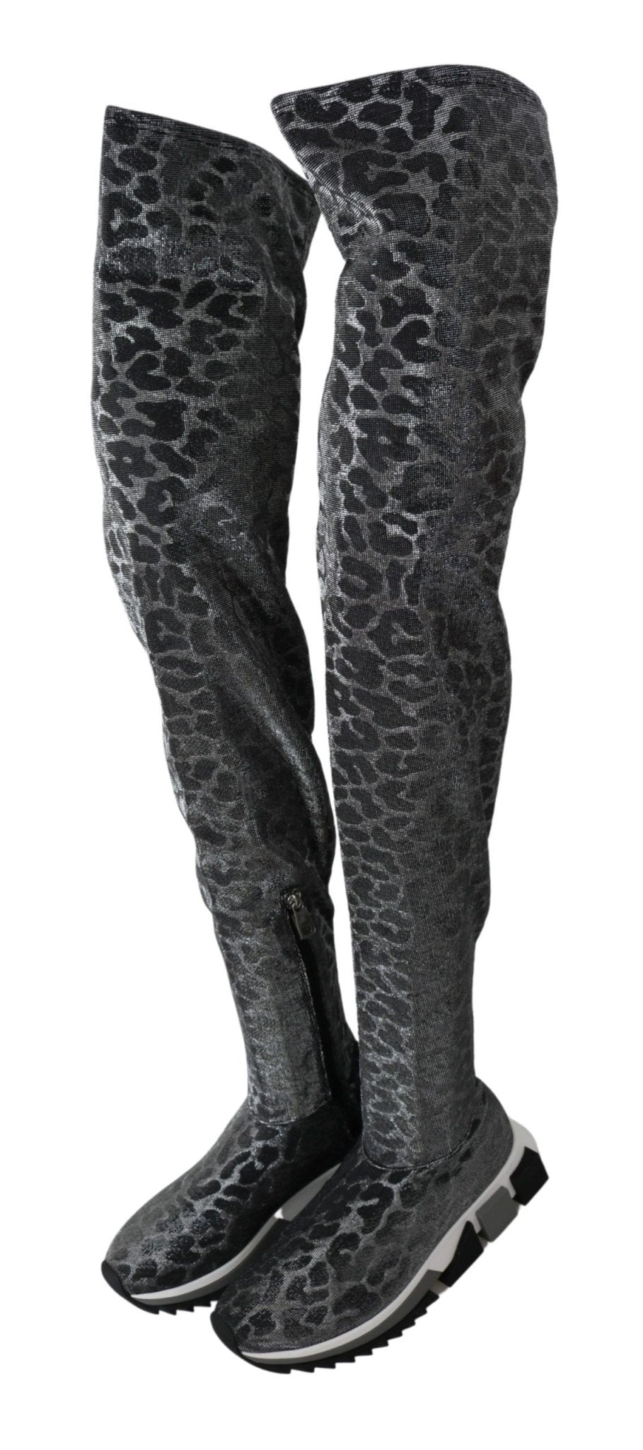 Dolce & Gabbana Elegant Leopard Booties Above Knee Shoes - Sandy Store ByNet