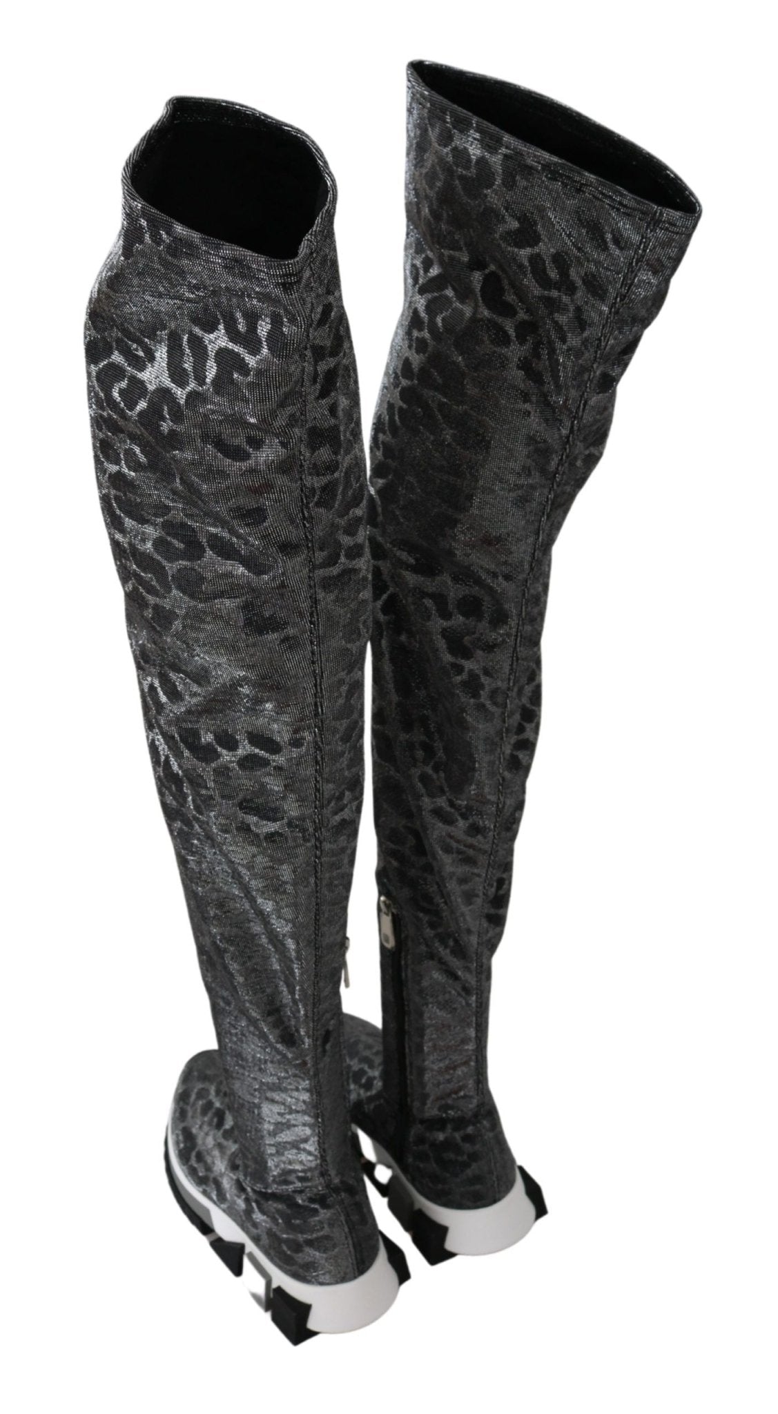Dolce & Gabbana Elegant Leopard Booties Above Knee Shoes - Sandy Store ByNet
