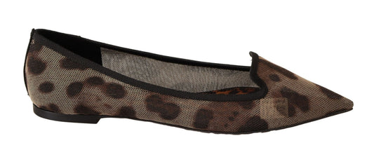 Dolce & Gabbana Elegant Leopard Print Flat Loafers - Sandy Store ByNet