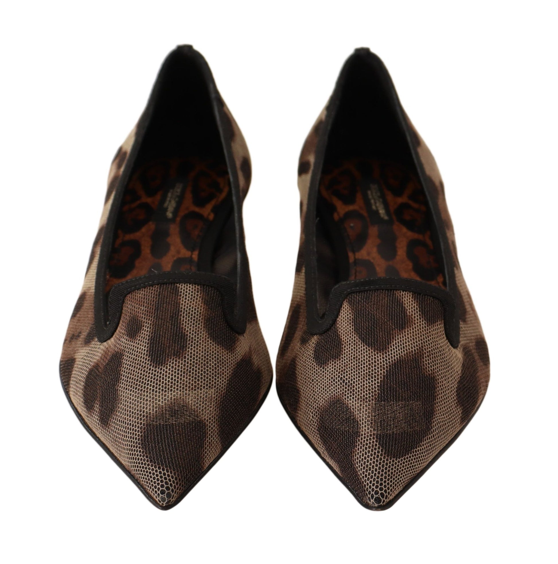 Dolce & Gabbana Elegant Leopard Print Flat Loafers - Sandy Store ByNet