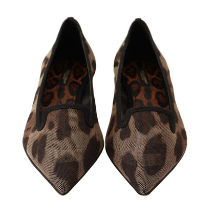 Dolce & Gabbana Elegant Leopard Print Flat Loafers - Sandy Store ByNet