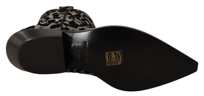 Dolce & Gabbana Elegant Leopard Print Mid Calf Boots - Sandy Store ByNet