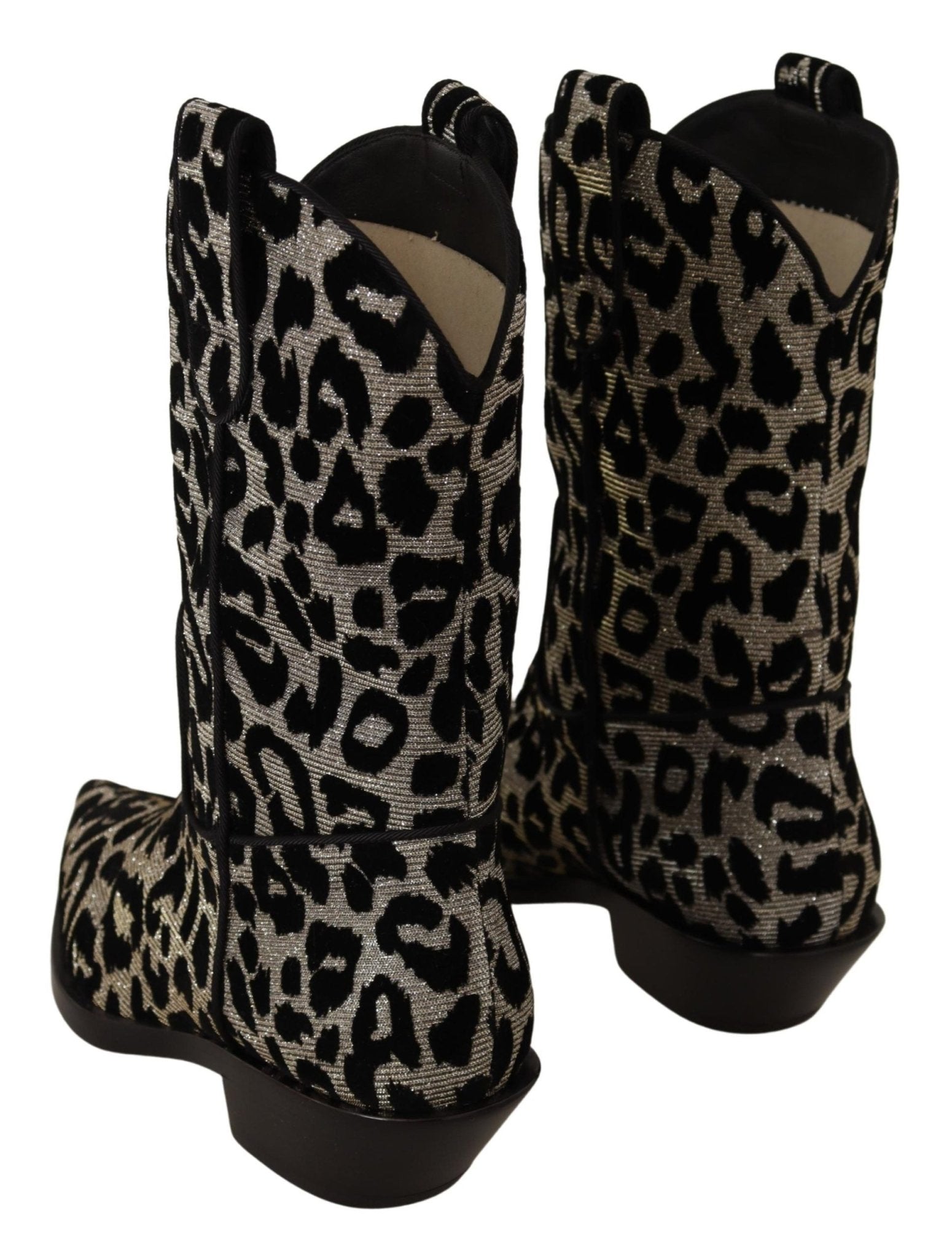Dolce & Gabbana Elegant Leopard Print Mid Calf Boots - Sandy Store ByNet