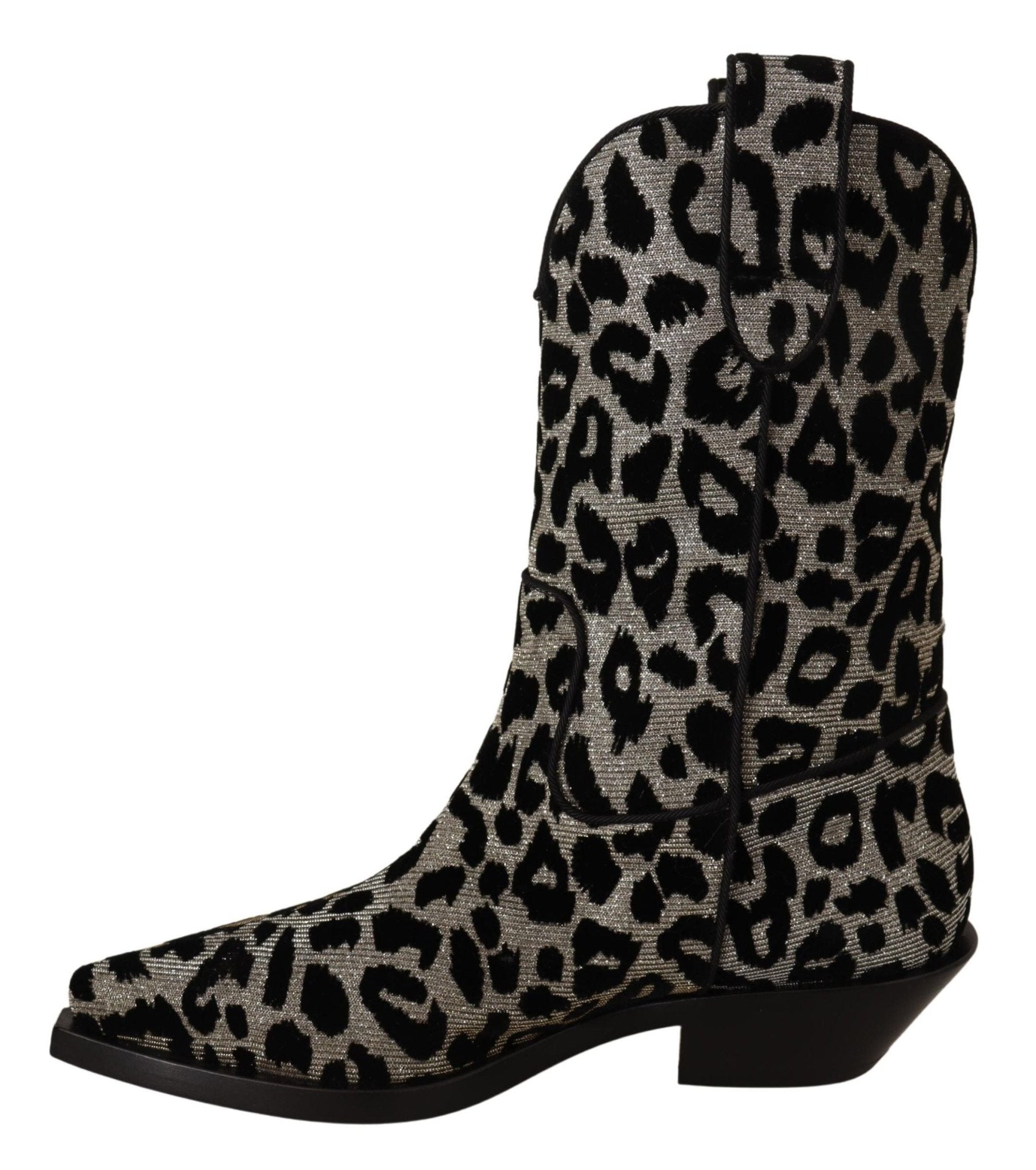 Dolce & Gabbana Elegant Leopard Print Mid Calf Boots - Sandy Store ByNet