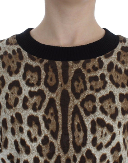 Dolce & Gabbana Elegant Leopard Print Short Sweater Top - Sandy Store ByNet