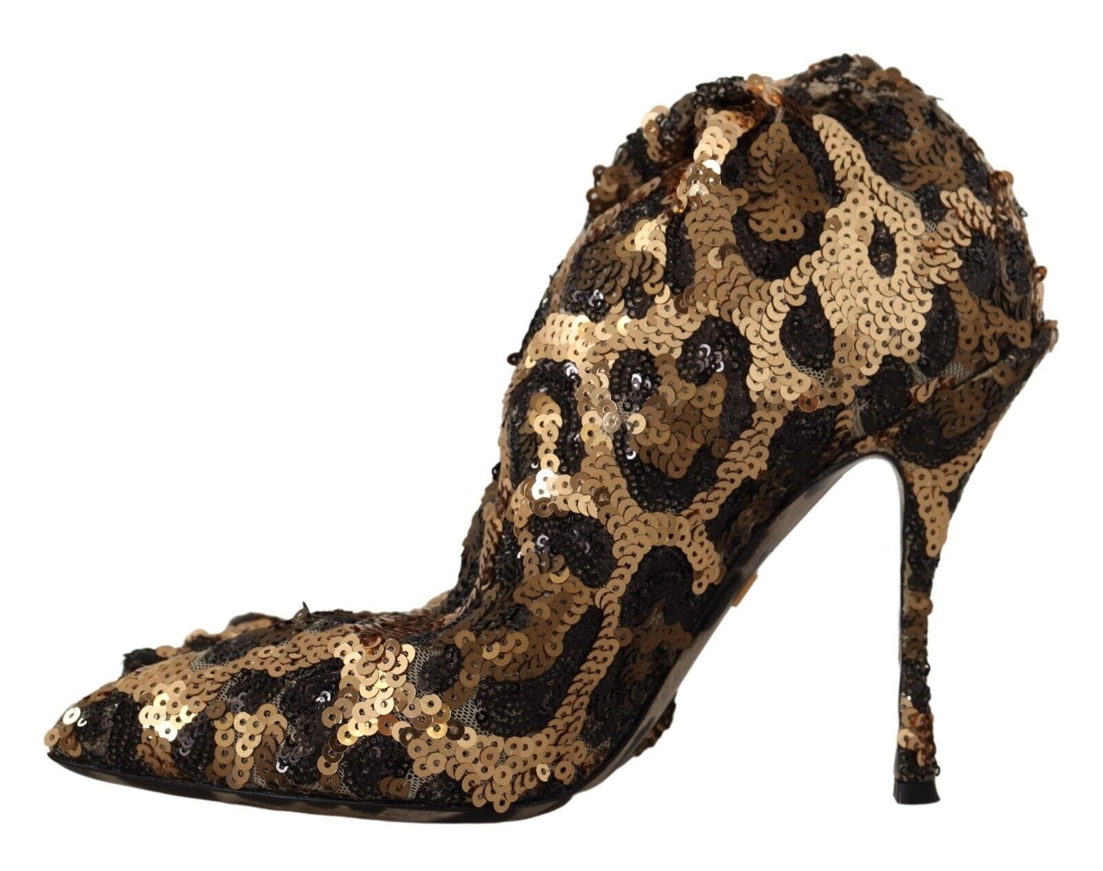 Dolce & Gabbana Elegant Leopard Sequin Knee - High Boots - Sandy Store ByNet
