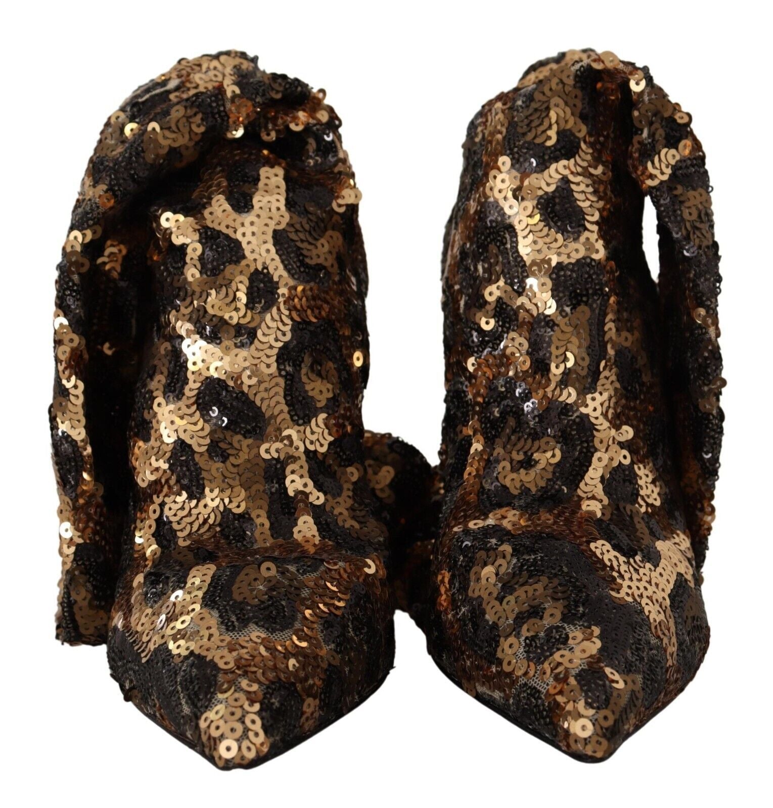 Dolce & Gabbana Elegant Leopard Sequin Knee - High Boots - Sandy Store ByNet